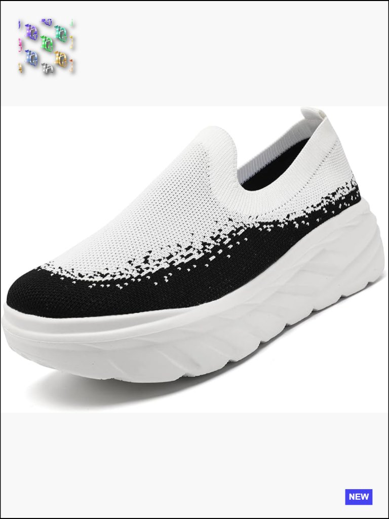Chunky Platform Sneakers Lightweight Mesh Slip-On Walking Gym Comfort